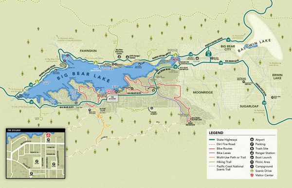 Street map of Big Bear Lake, California
