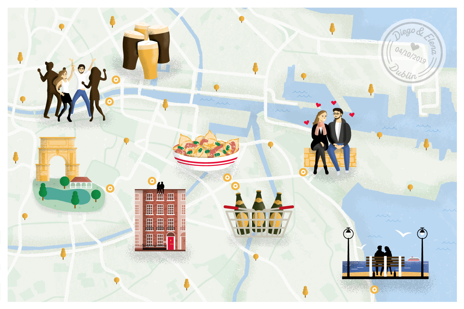 Different spots in Dublin that share a story of a special day