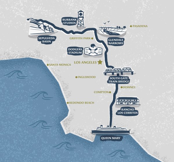 Race itinerary through LA
