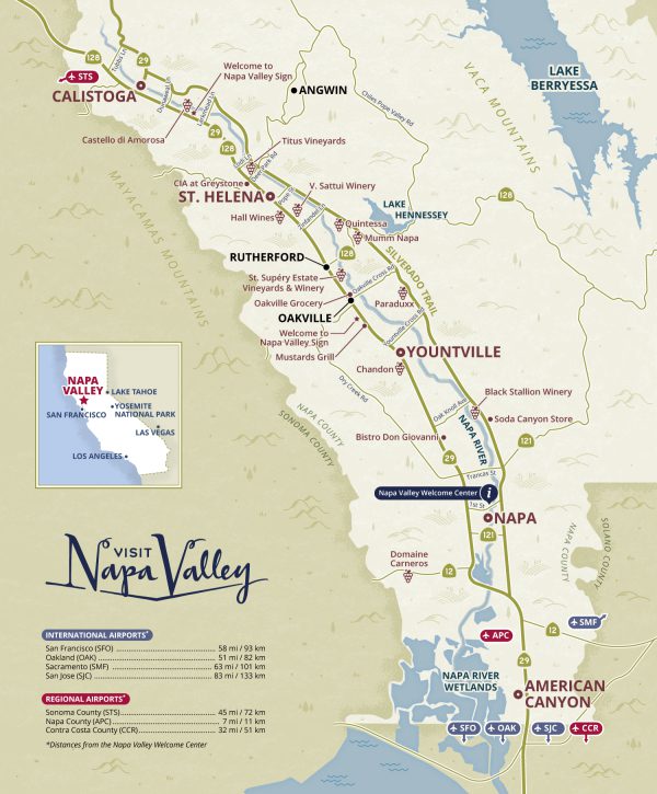 Map of the Napa Valley
