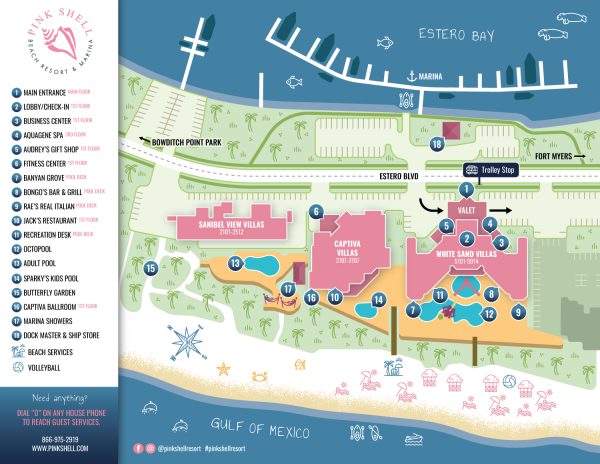 Map of the resort and Marina