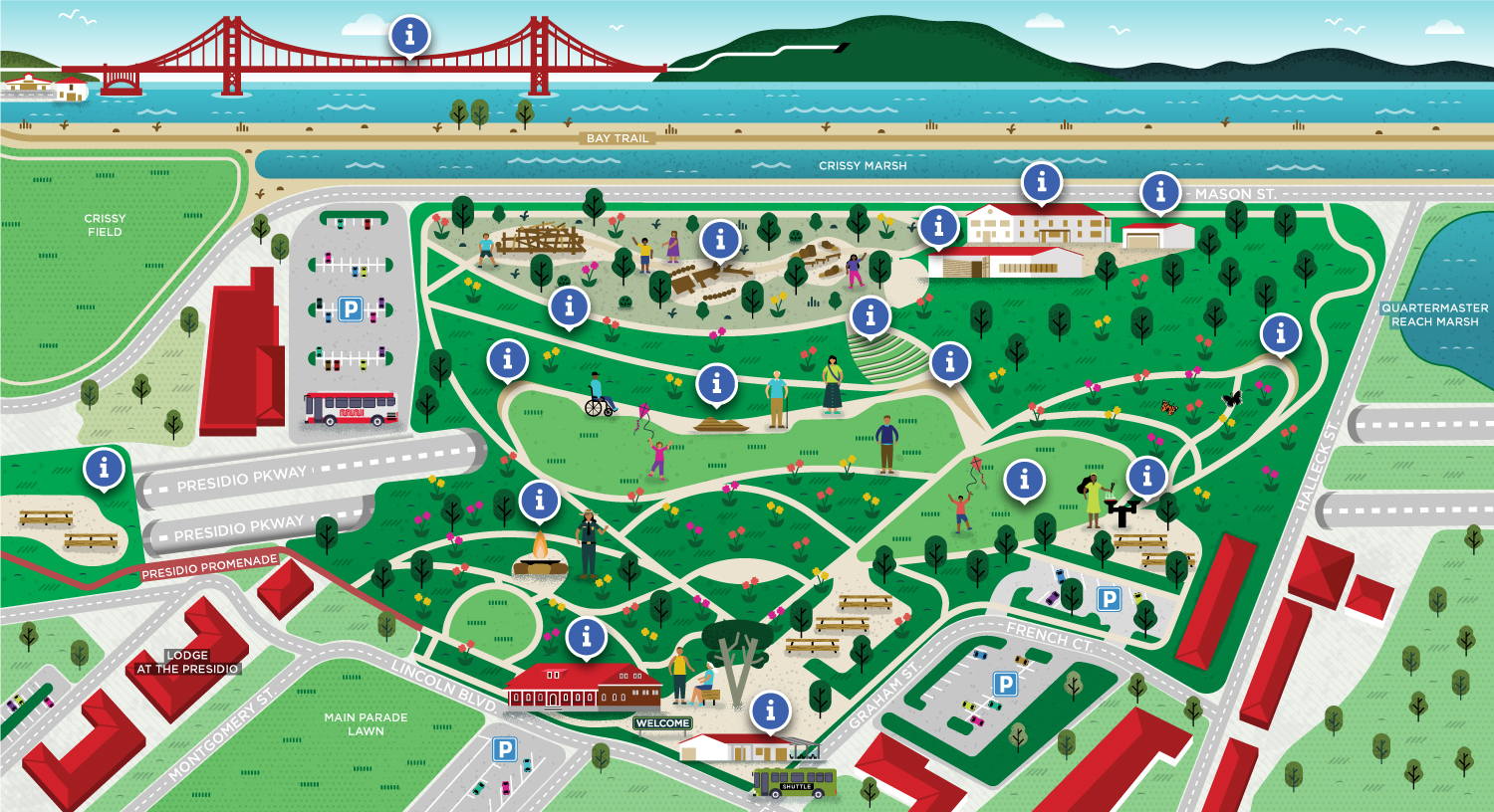 Map showing the layout of the park