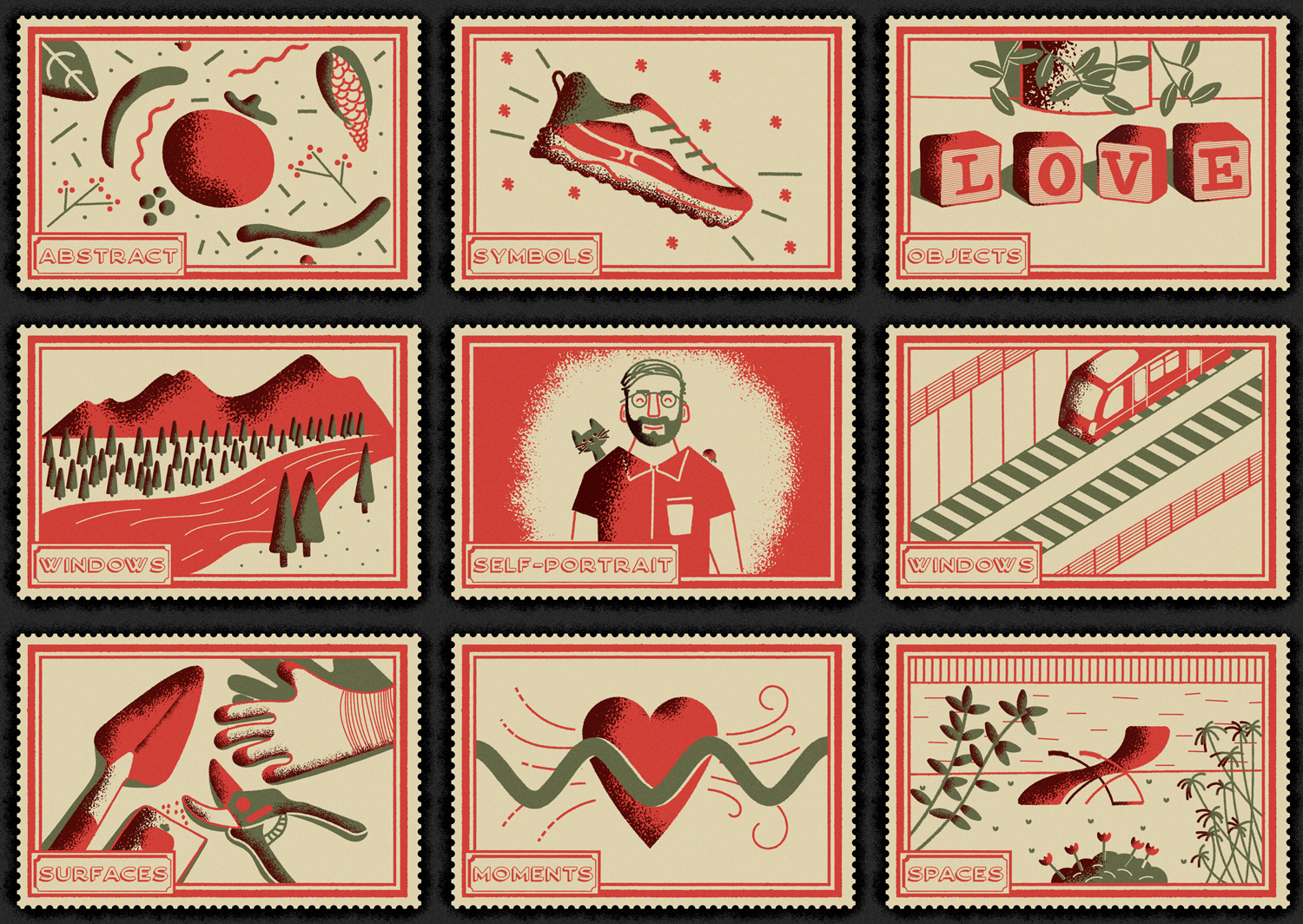 Series of spot illustrations about my universe