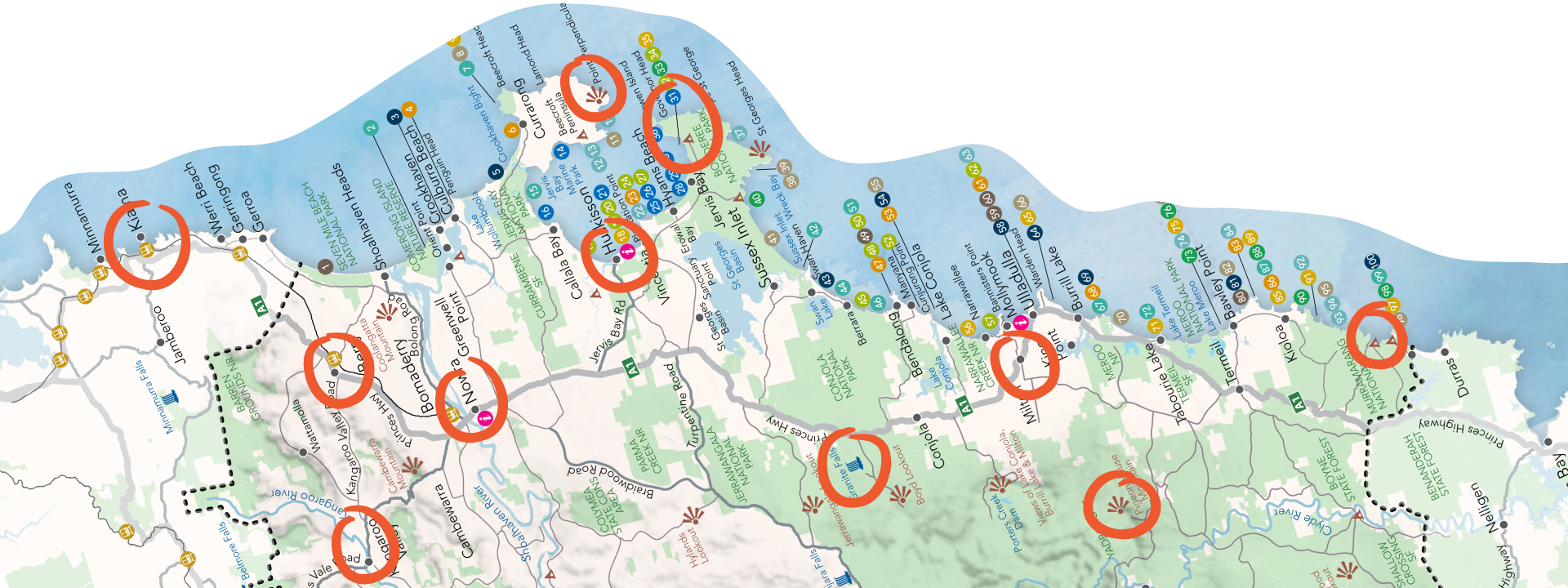 Reference map of Shoalhaven