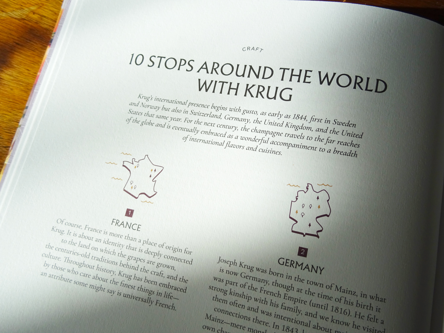 Close up on the book's page about 10 stops around the world