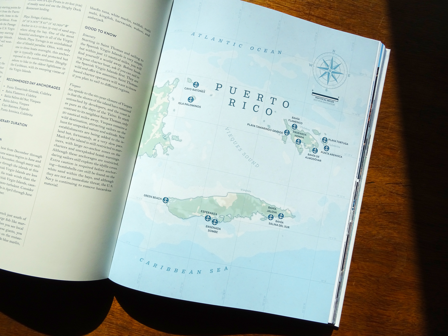 Picture of the nautical map of Puerto Rico in the book